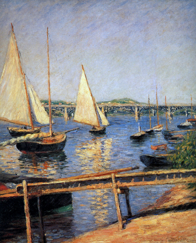 Gustave Caillebotte. Sailing boats at Argenteuil