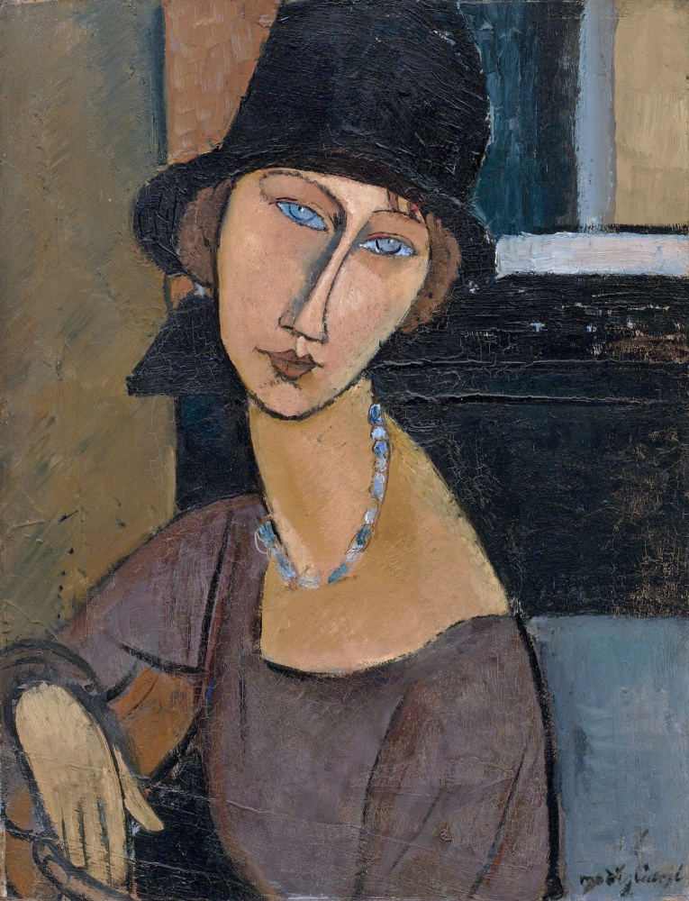 Amedeo Modigliani. Portrait of Jeanne hebuterne in a hat