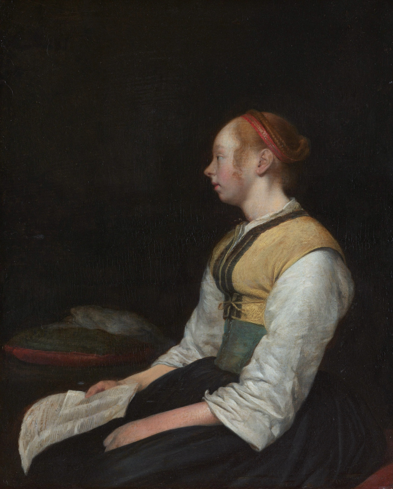 Gerard Terborch (ter Borch). Sitting girl in peasant costume