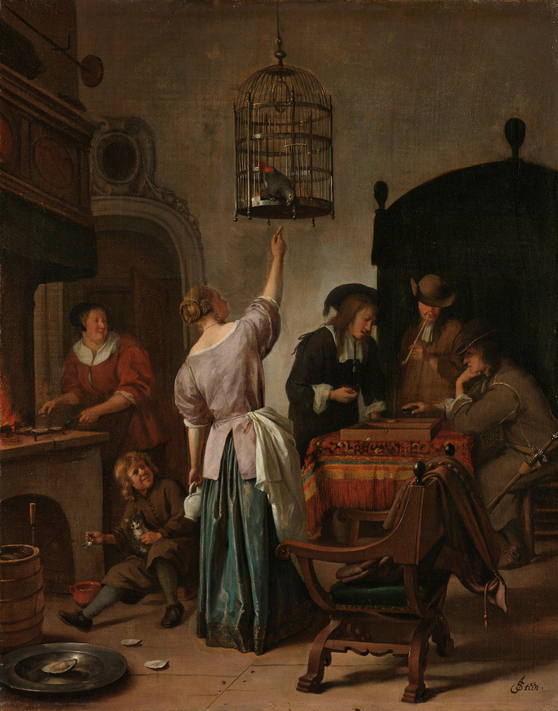 Jan Steen. Parrot cage