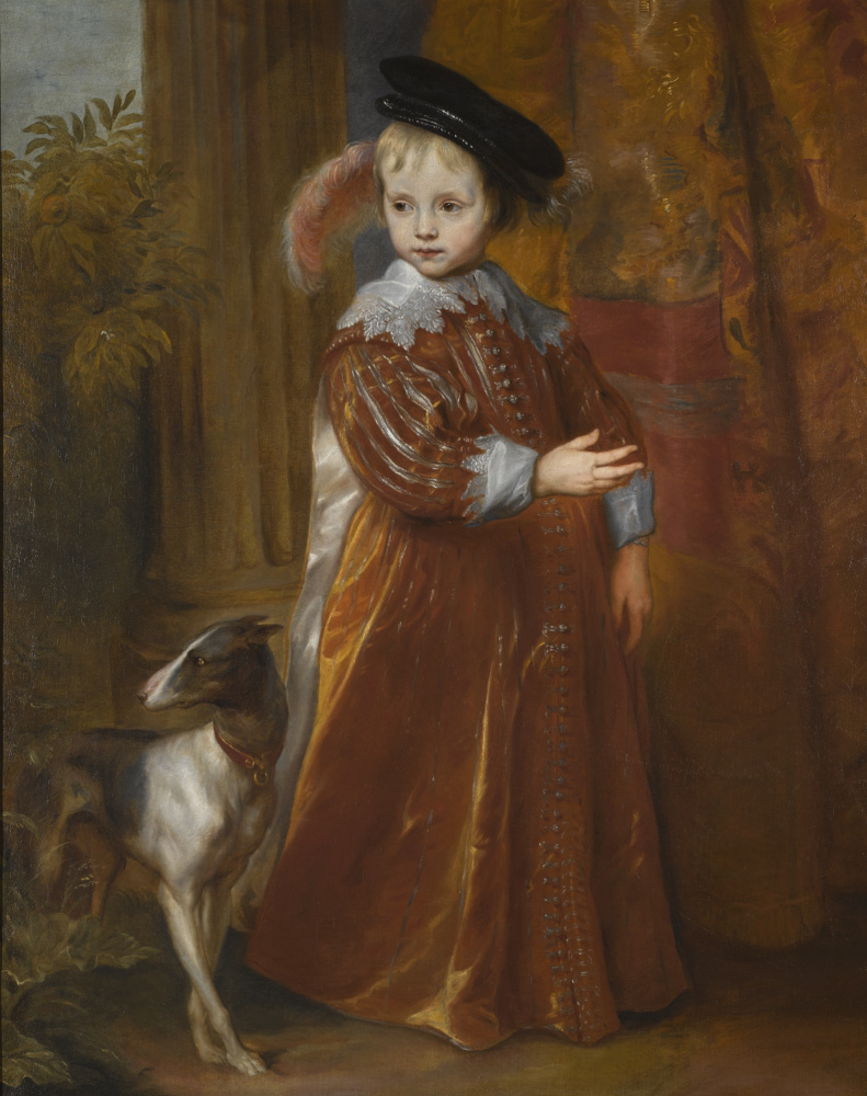 Anthony van Dyck. Portrait of Prince William II of orange, with hound