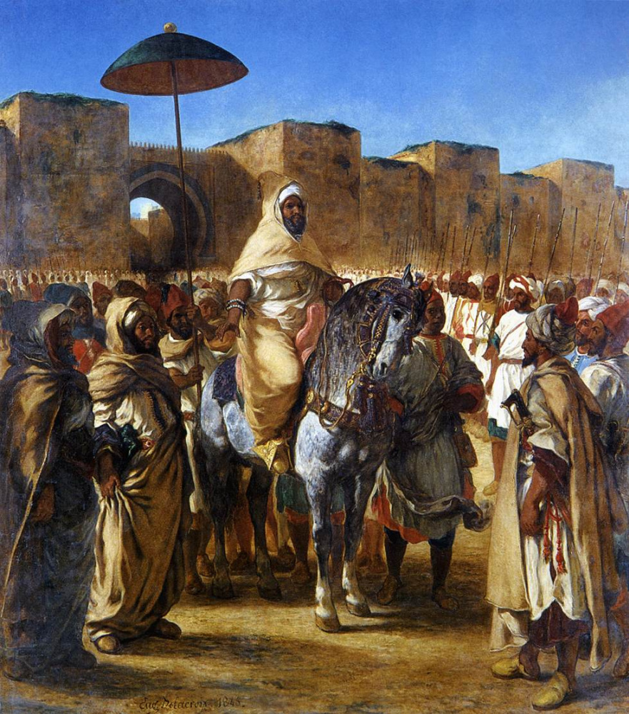 Eugene Delacroix. The Sultan of Morocco, Muley Abd-El-Rahman and his entourage