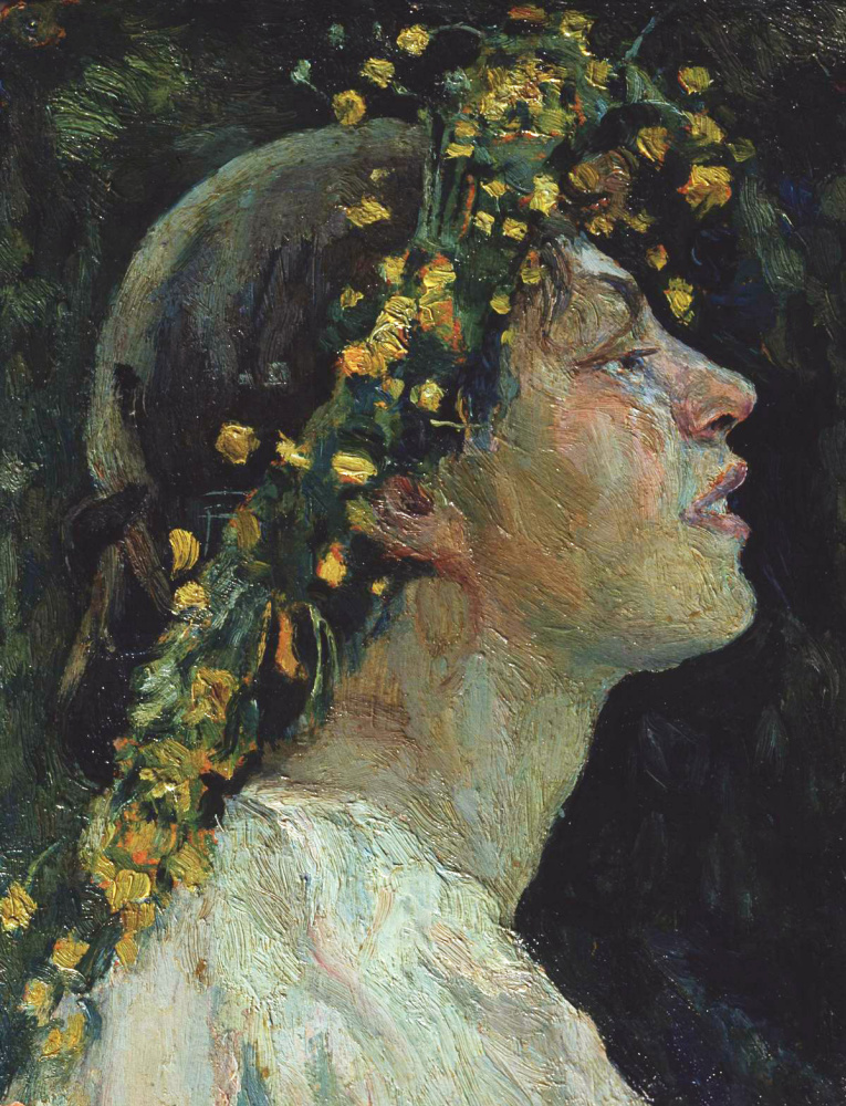 Mikhail Vasilyevich Nesterov. Female head. Study for the painting "Spring red"