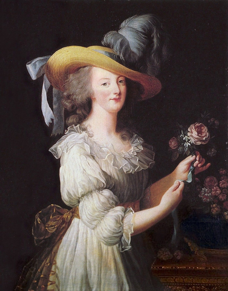 Elizabeth Vigee Le Brun. Portrait of Marie Antoinette in muslin dress