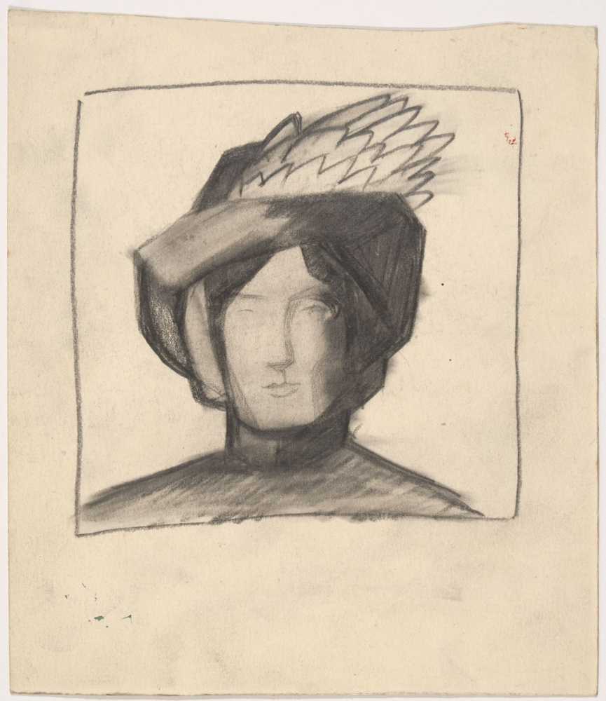 Казимир Северинович Малевич. Женский портрет в шляпе с пером