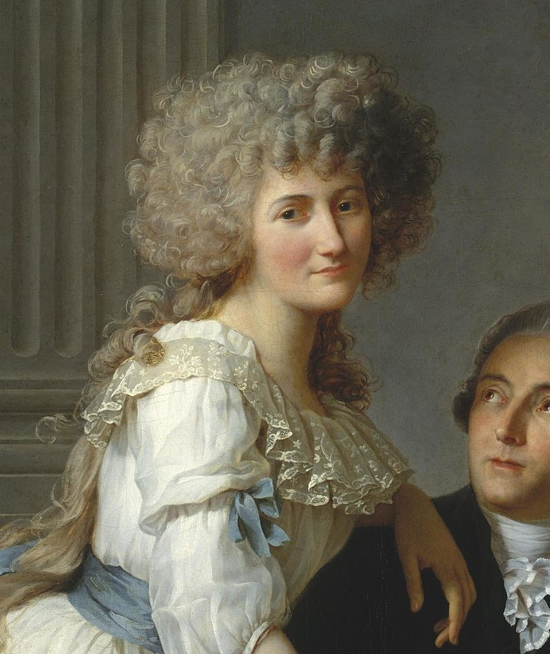 Jacques-Louis David. Portrait of Antoine Laurent Lavoisier and his wife Marie Anne Pierrette Pulse. Fragment II