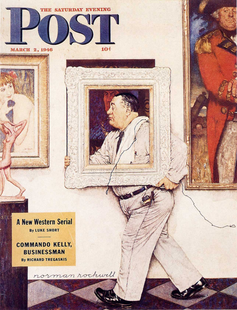 Norman Rockwell. Museum worker. Cover of "The Saturday Evening Post" (March 2, 1946)