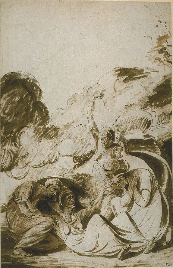 George Romney. The defeated witch. Sketch