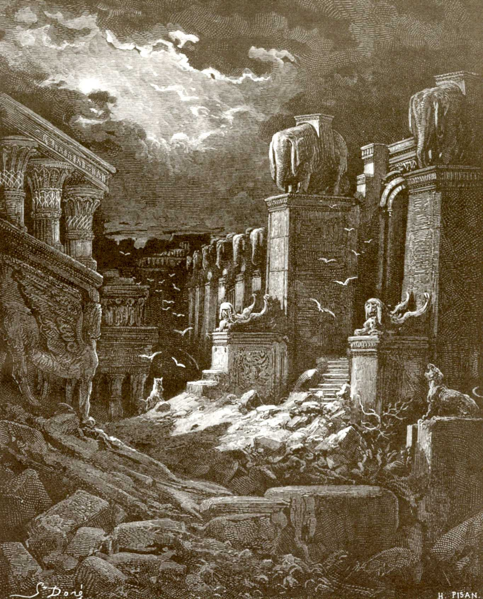 Illustration to the Bible The Fall of Babylon 1877 by Paul