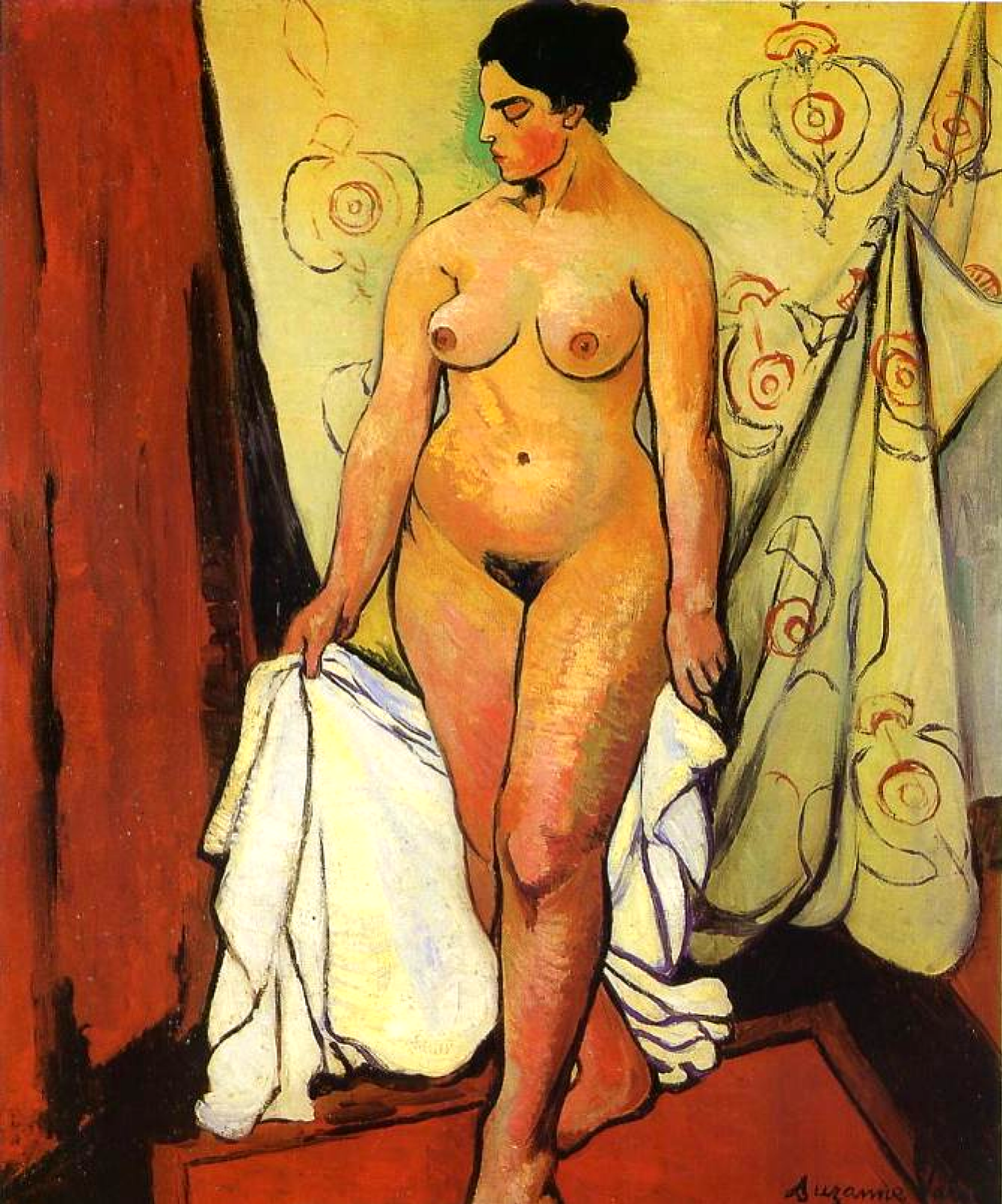 Suzanne Valadon Nude woman with drapery, 1919, 110×152 cm: Description of  the artwork | Arthive