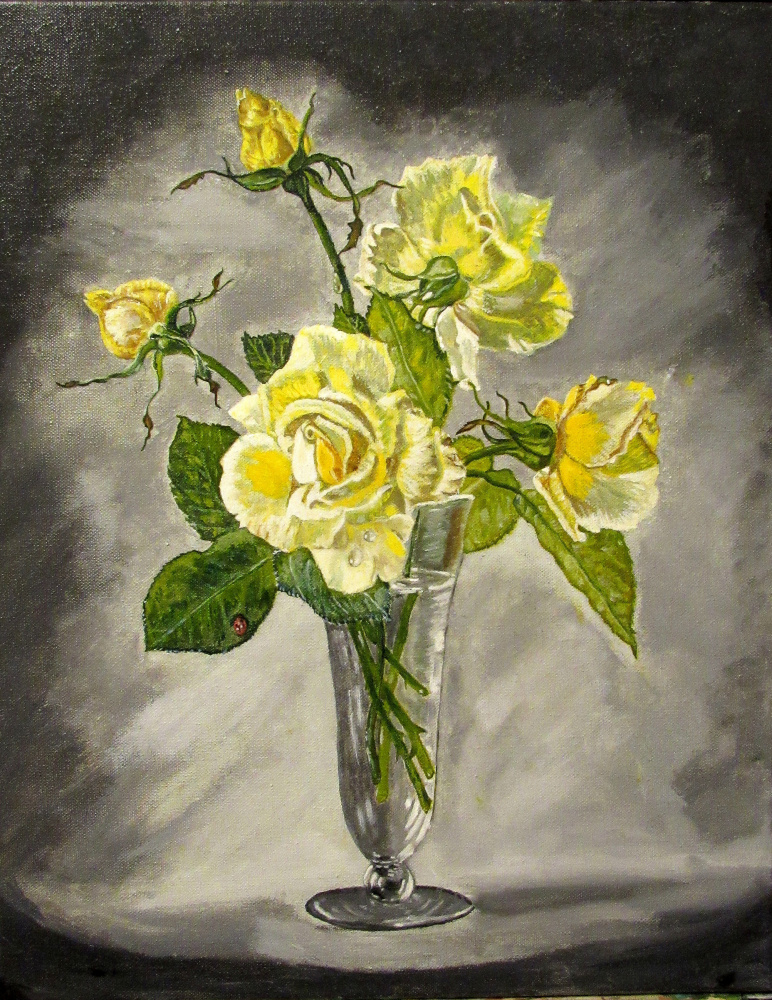 Artashes Badalyan. Cecil Kennedy. Yellow roses - xm - 50x40 (multi-layered copy)