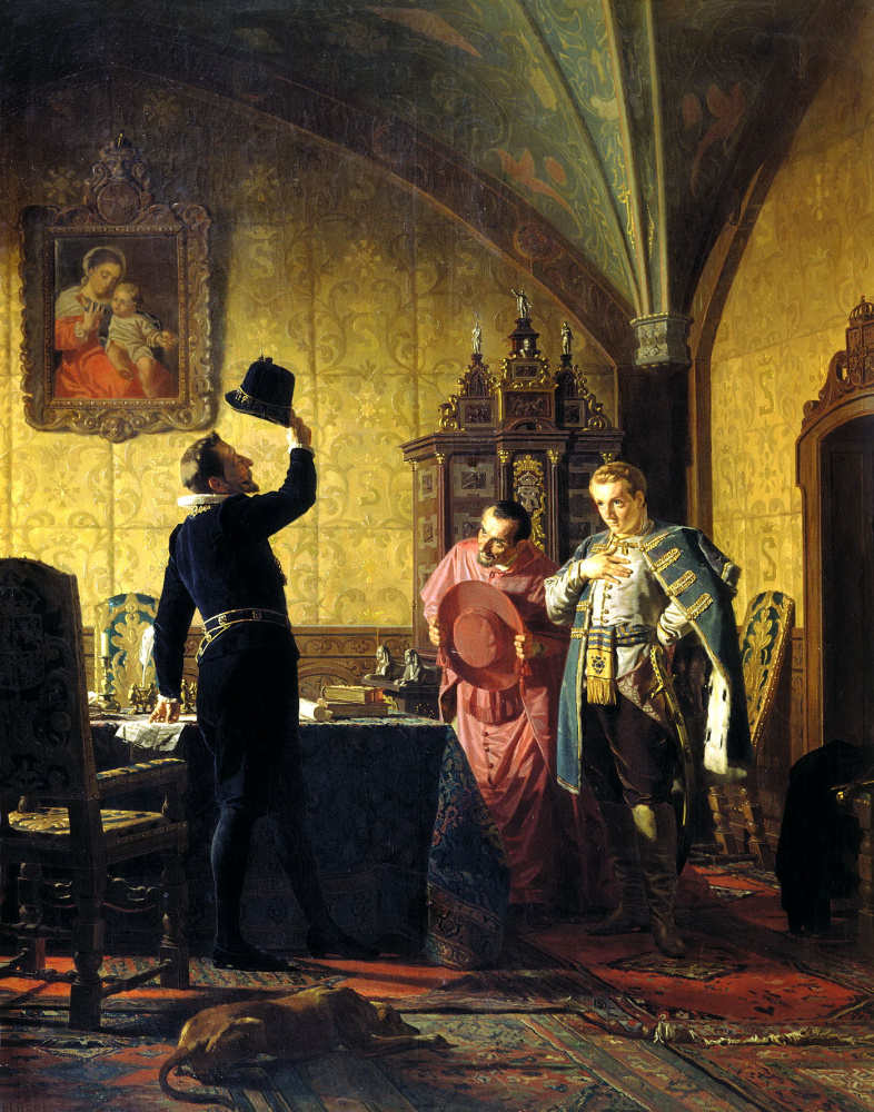 Nikolai Vasilyevich Nevrev. Oath of false Dmitry I Polish king Sigismund III on the introduction in Russia of Catholicism