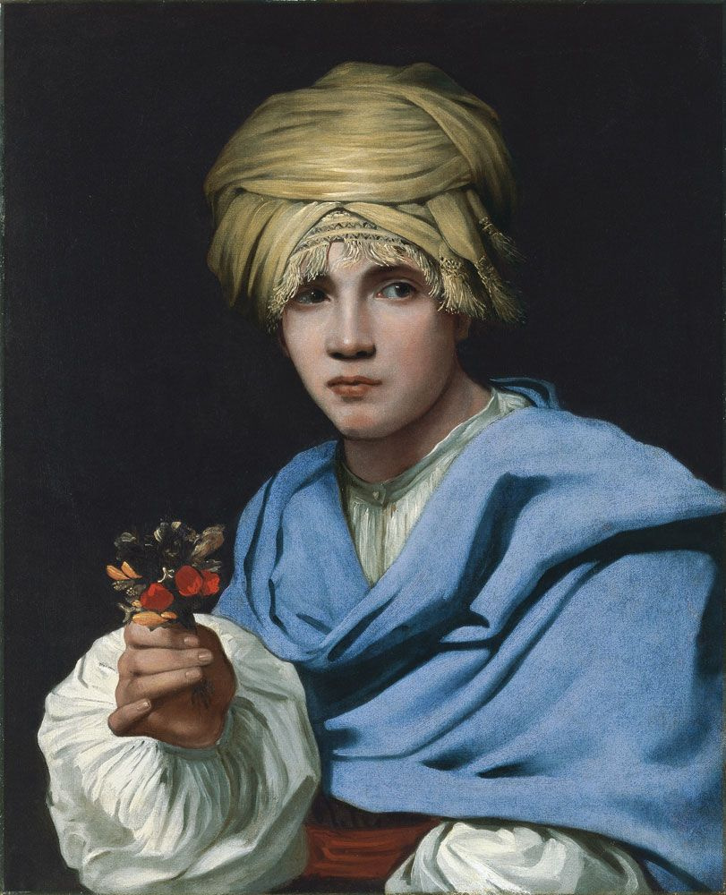 Michael Swerts. Boy in a turban holding a nosegay