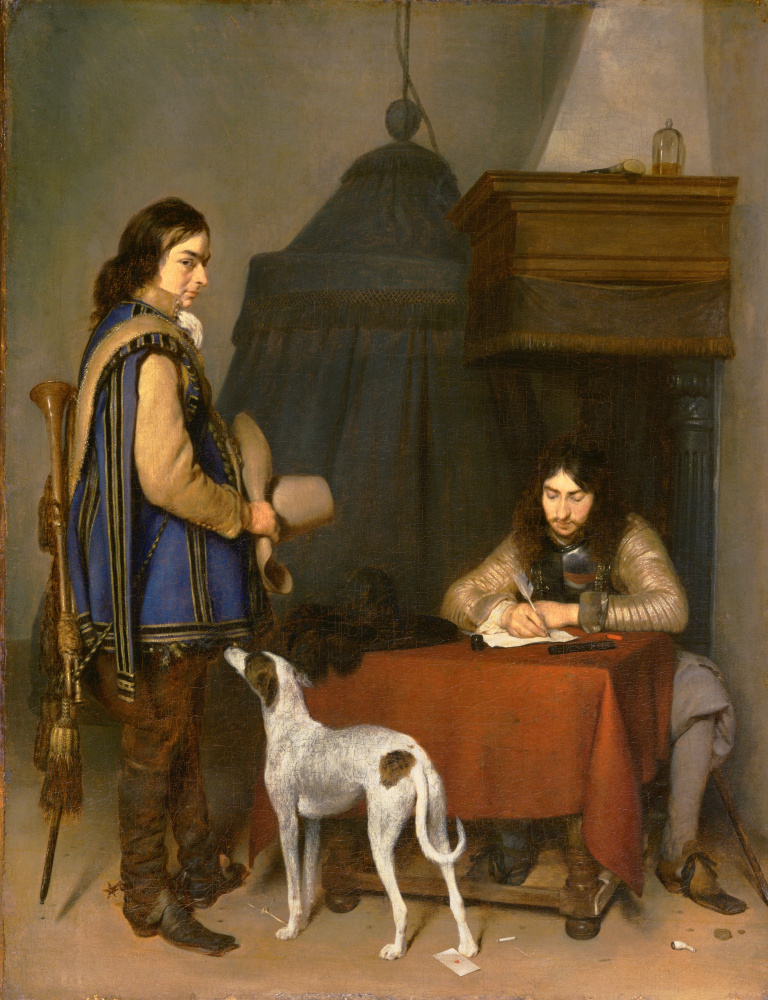 Gerard Terborch（ter Borch）. Letter officer and trumpeter