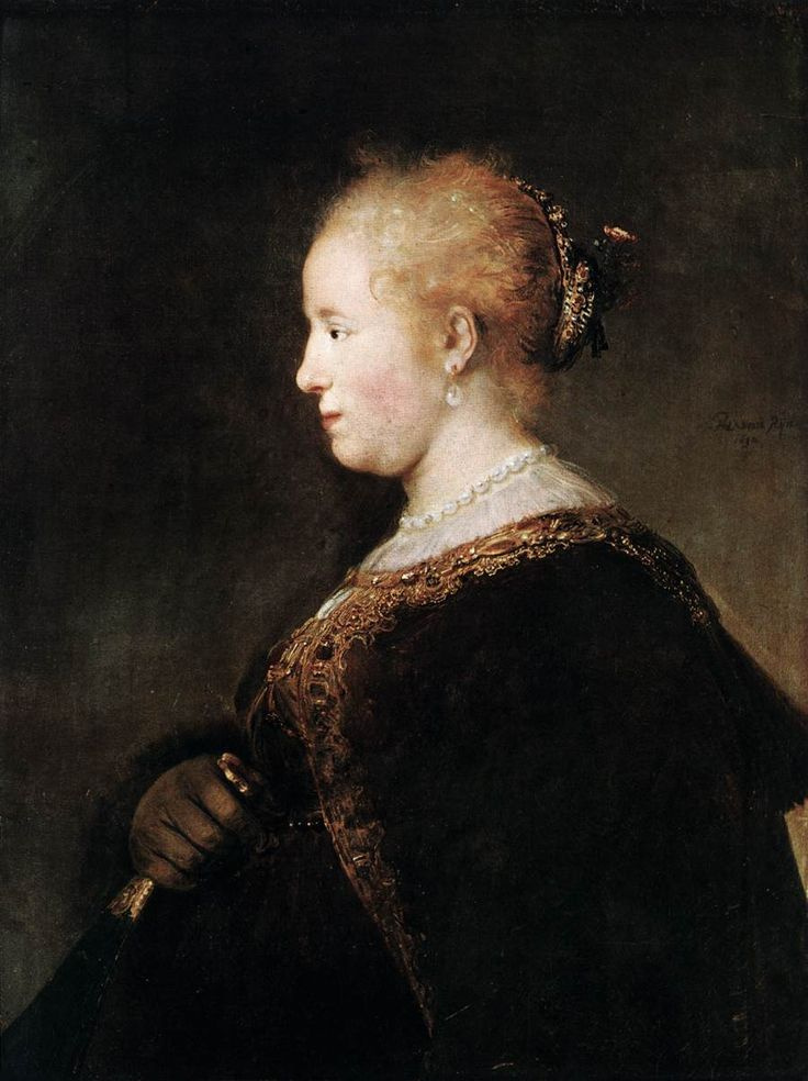 Рембрандт Харменс ван Рейн. Молодая женщина с веером