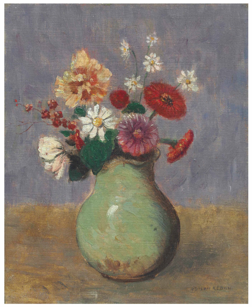 Odilon Redon. Flowers in a green vase