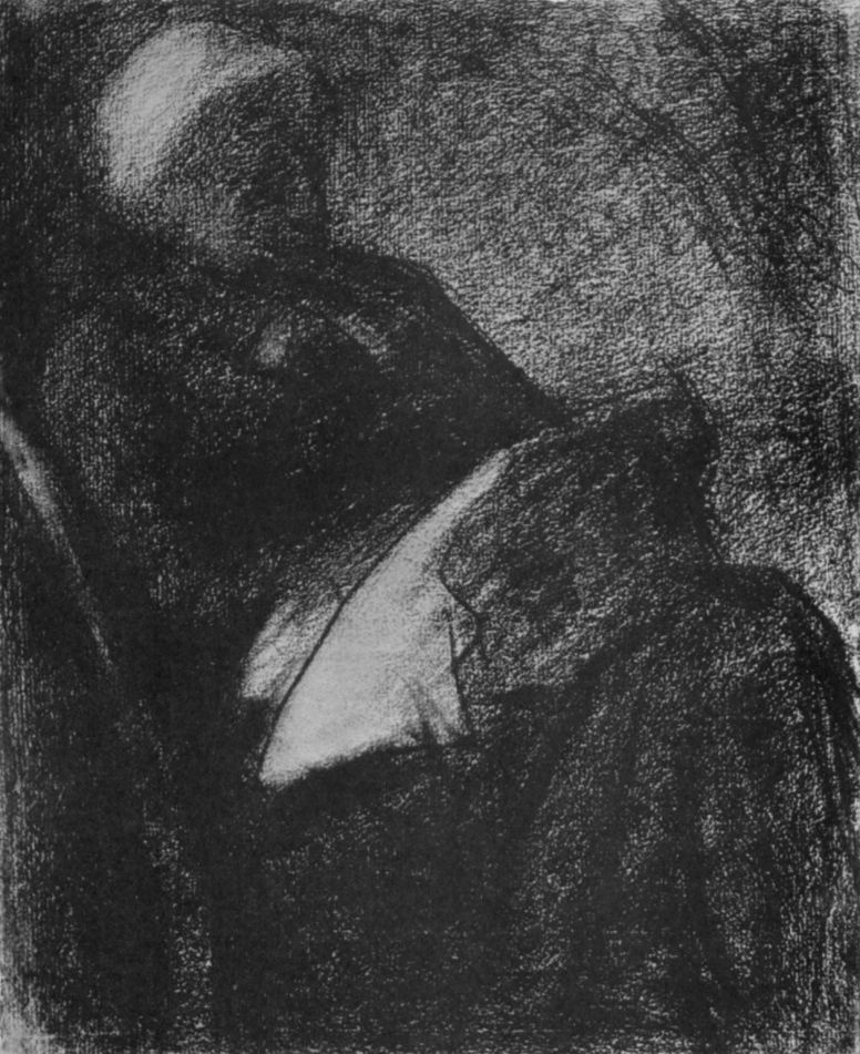 Georges Seurat. Woman embroidering