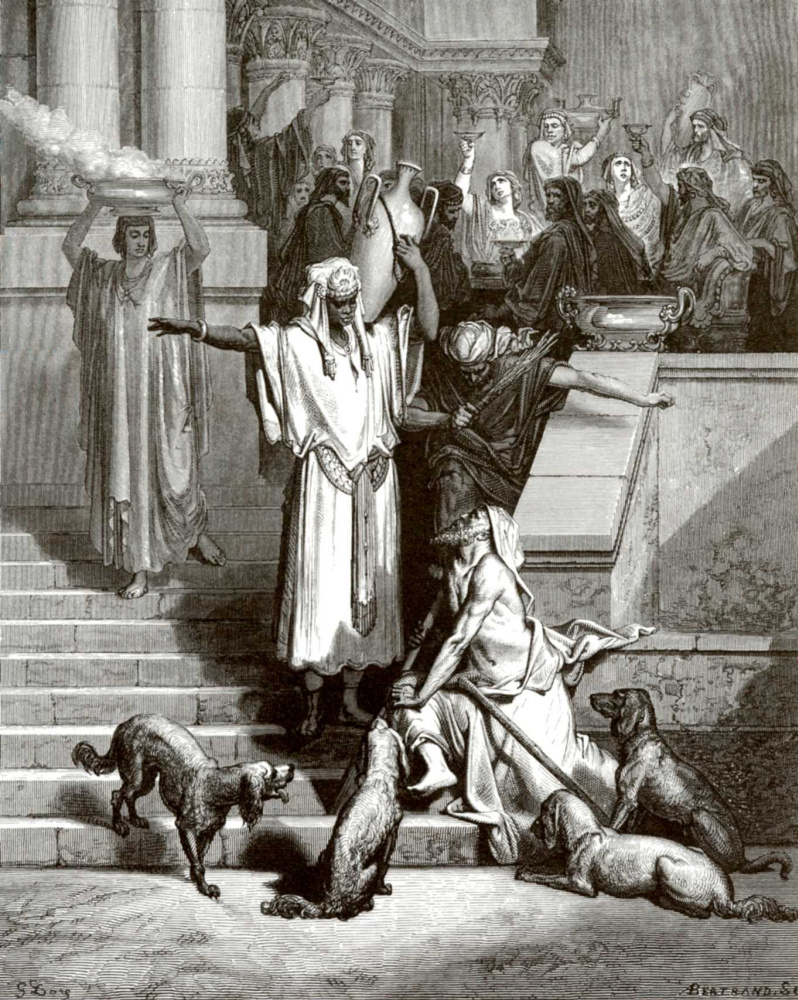 Paul Gustave Dore. Illustration to the Bible: Lazarus and the rich