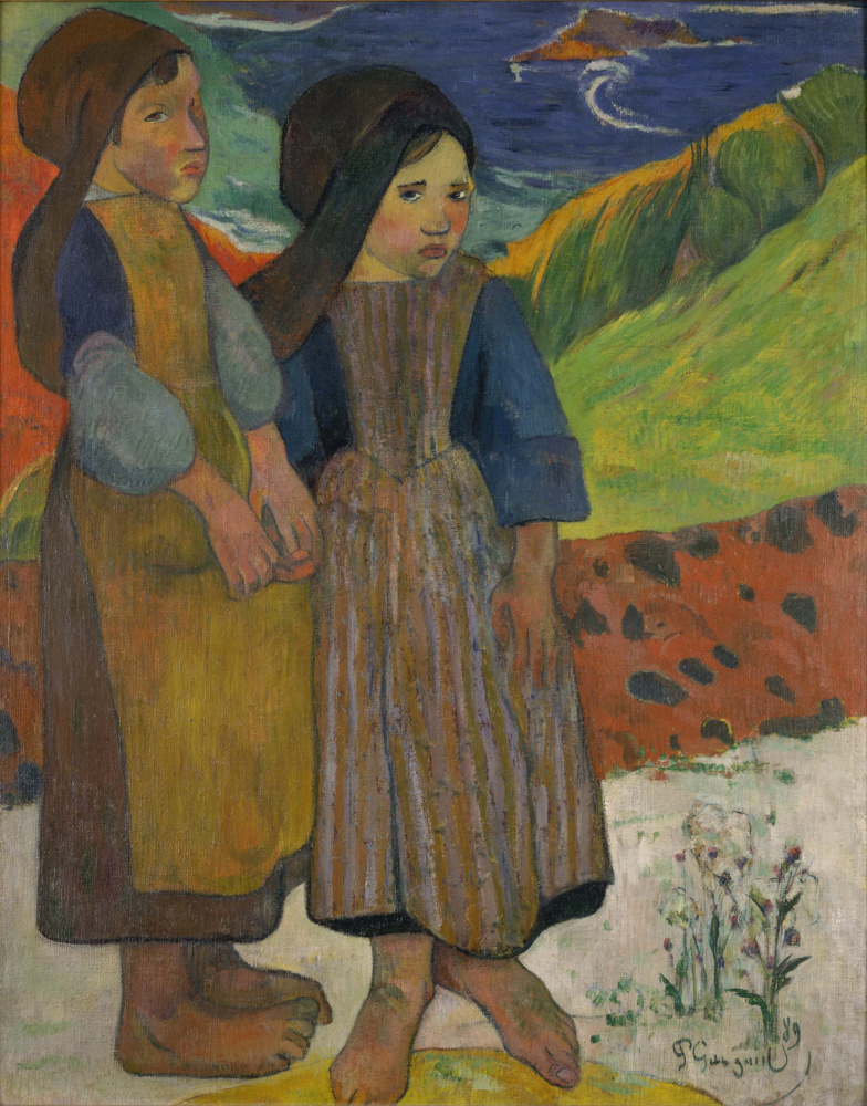 Paul Gauguin. Two Breton girls by the sea