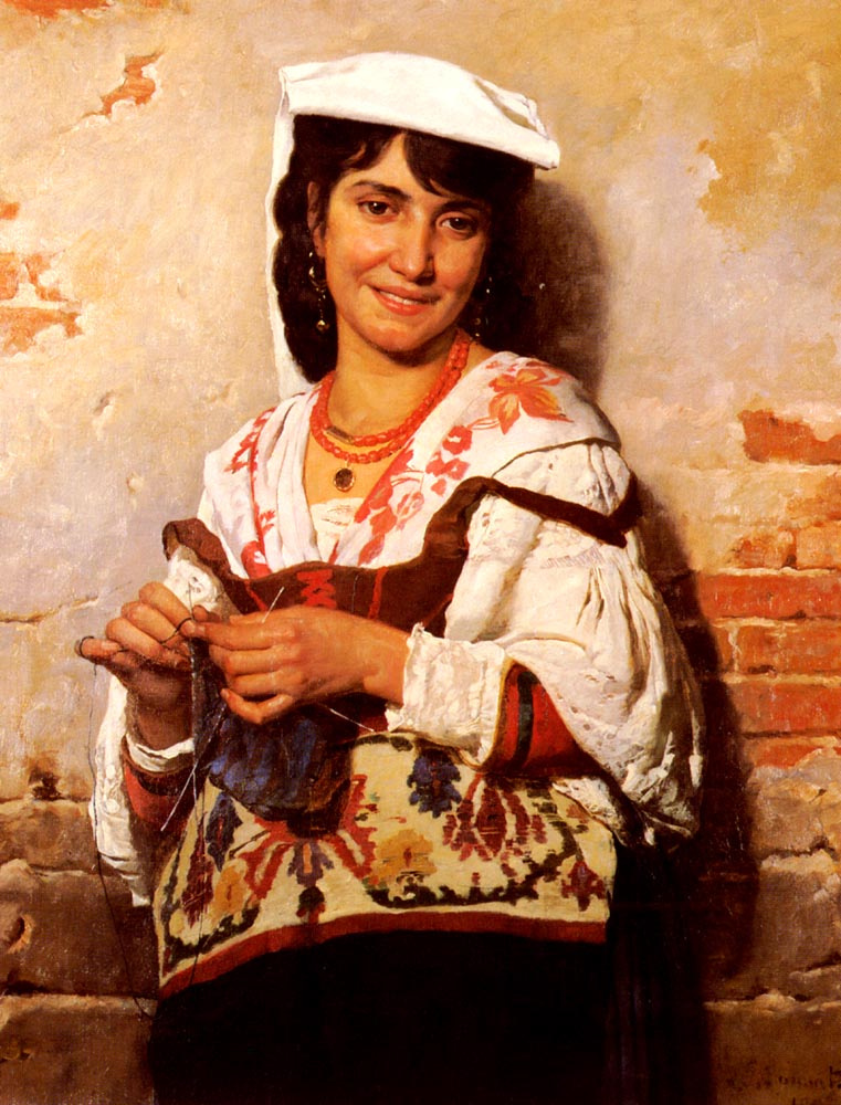 Leon Bonnat. Young Italian girl