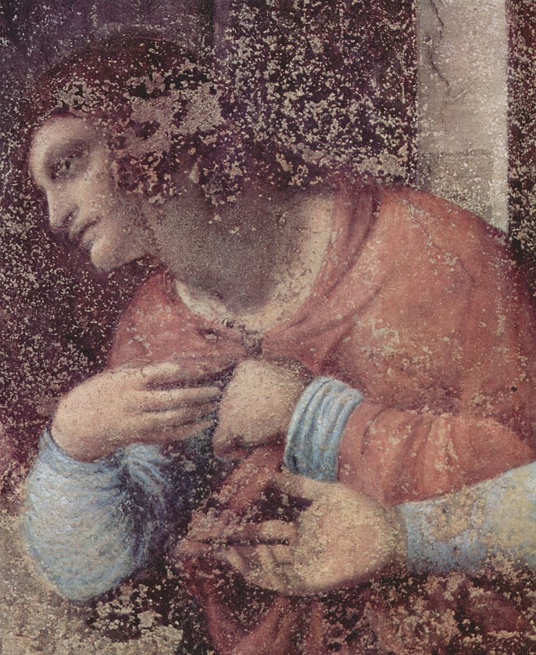 Leonardo da Vinci. The last supper (fragment)
