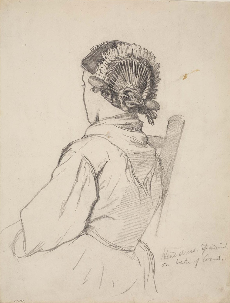 John Singer Sargent. Sketch of a woman in chair, rear view