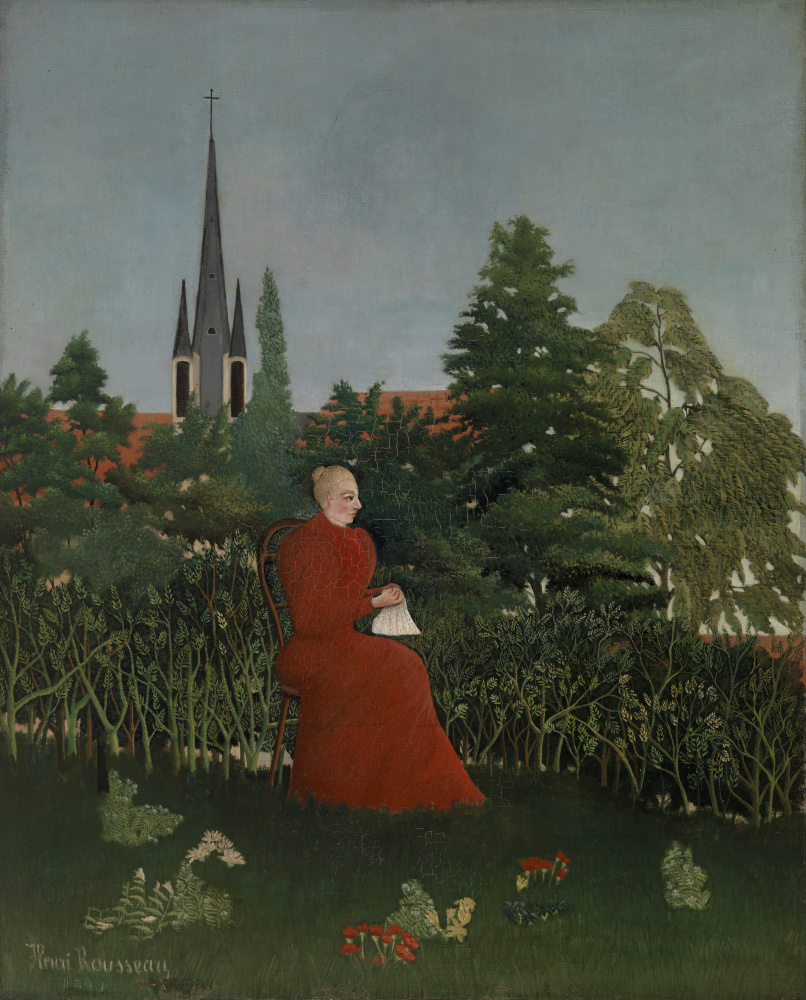Henri Rousseau. Ritratto di una donna in un paesaggio