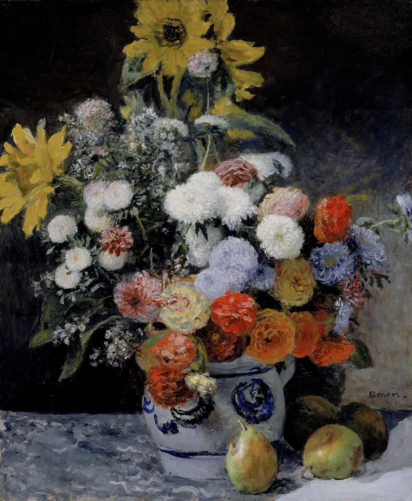 Pierre Auguste Renoir. Flowers in a clay pot