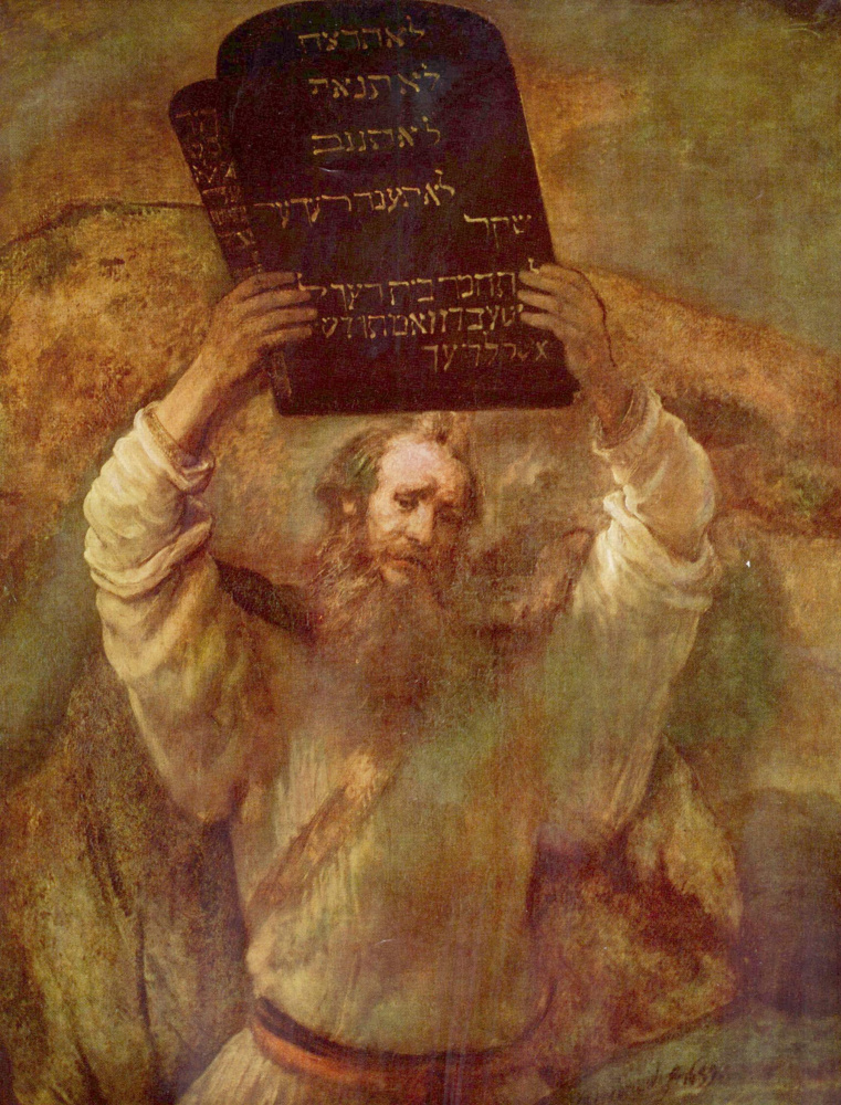 Rembrandt Harmenszoon van Rijn. Moses breaks the tablets of the Covenant