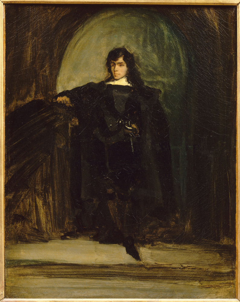 Eugene Delacroix. Self-portrait in the image of Edgar Ravenswood, or Hamlet