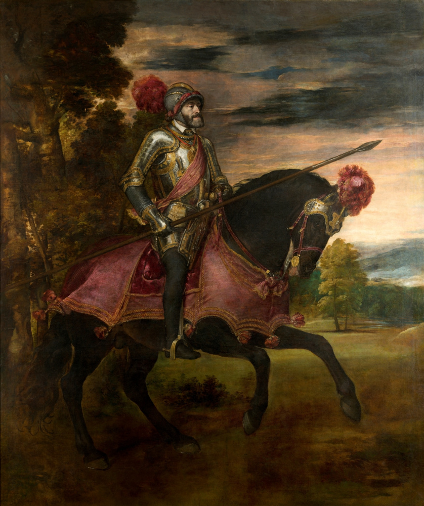 Titian Vecelli. Charles V at the battle of Mulberg