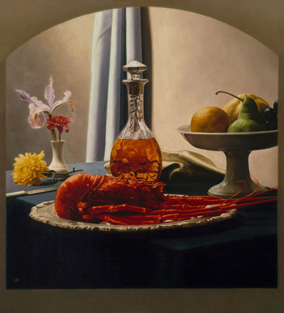 Luis José Extremaduro. Still life with Bourbon and lobster
