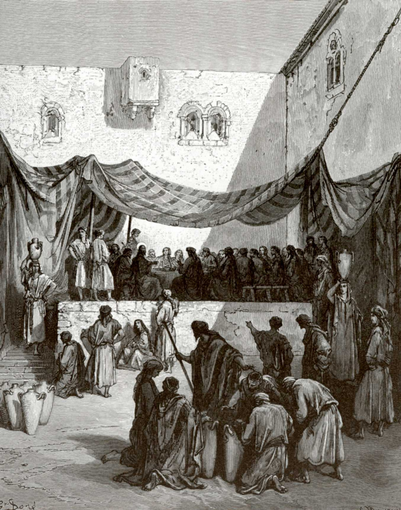 Paul Gustave Dore. Illustration to the Bible: Marriage in Cana of Galilee