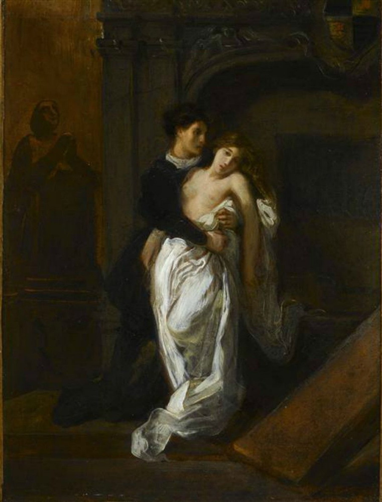 Eugene Delacroix. Romeo and Juliet in Capulets tomb