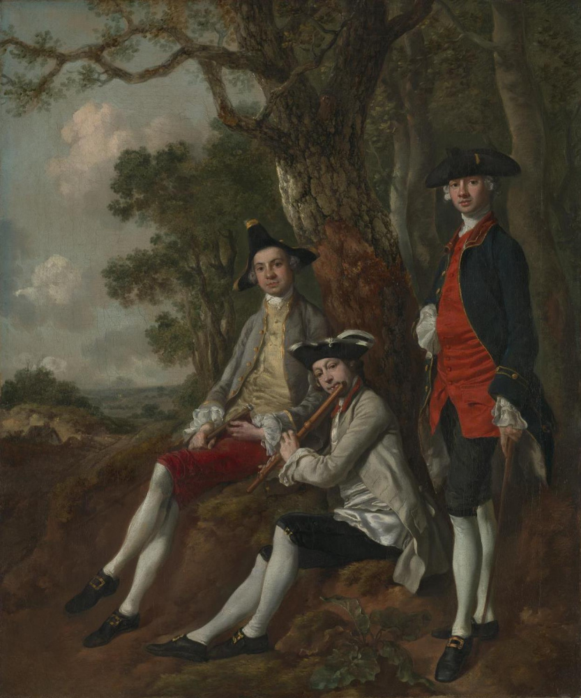Peter Darnell Wilman, Charles Crocatt und William Keeble inmitten der Landschaft