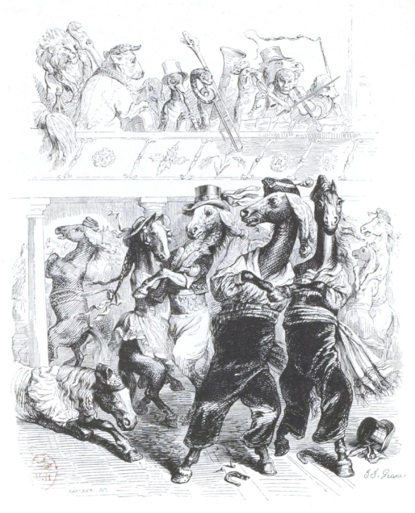 Jean Ignace Isidore Gérard Grandville. The gallop was magnificent! .. "Scenes of public and private life of animals"