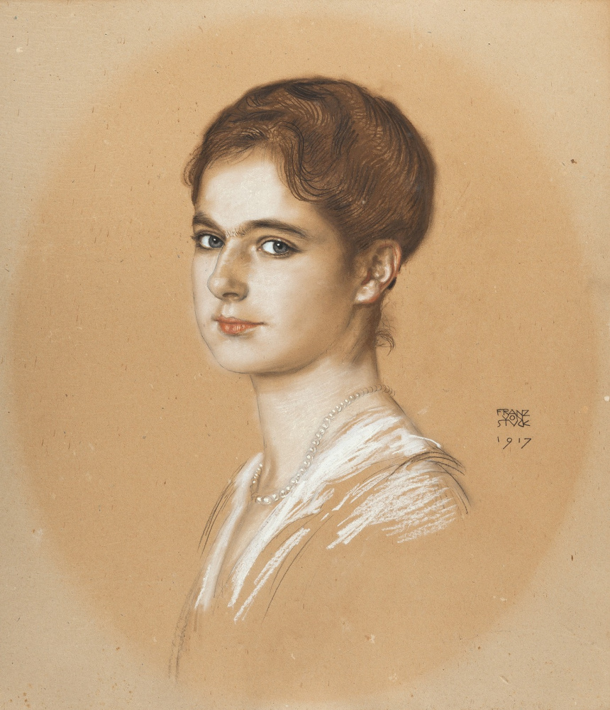 Franz von Stuck. Margaret Rudolph Gabriele Mundo. 1917 white, front wheel drive. crayons