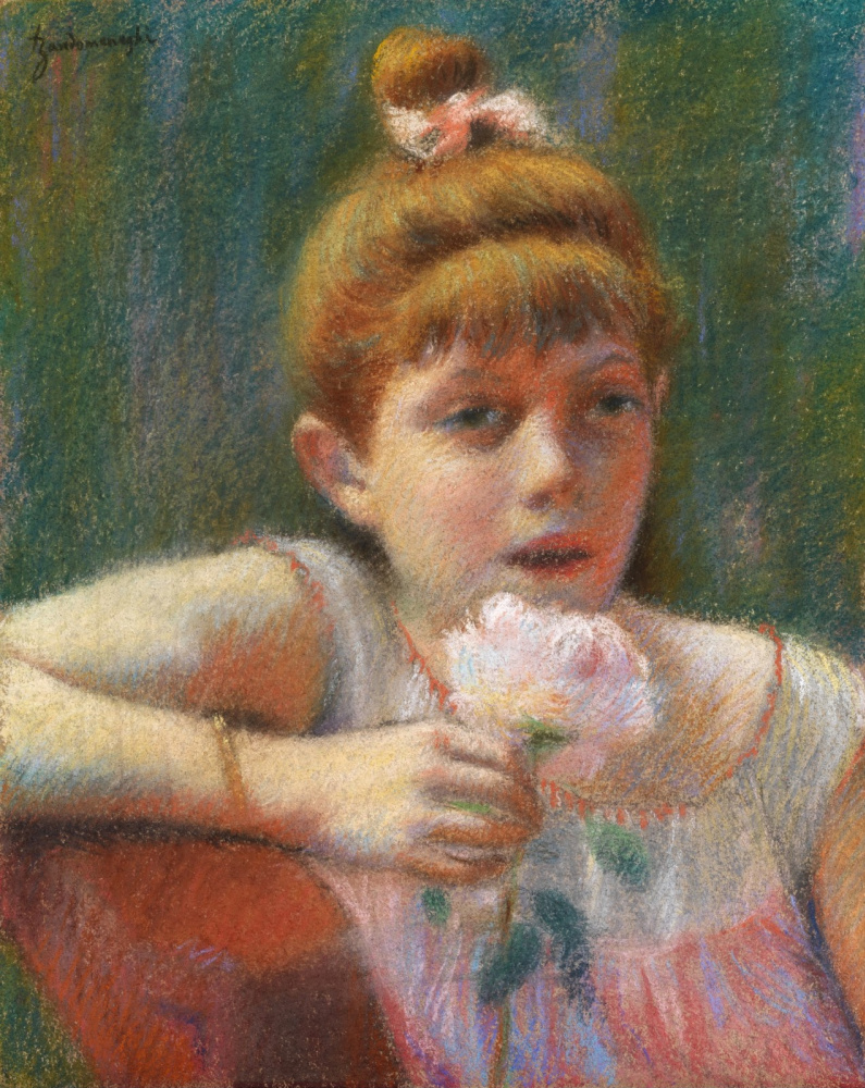 Federico Zandomeneghi. Girl with flower in hand