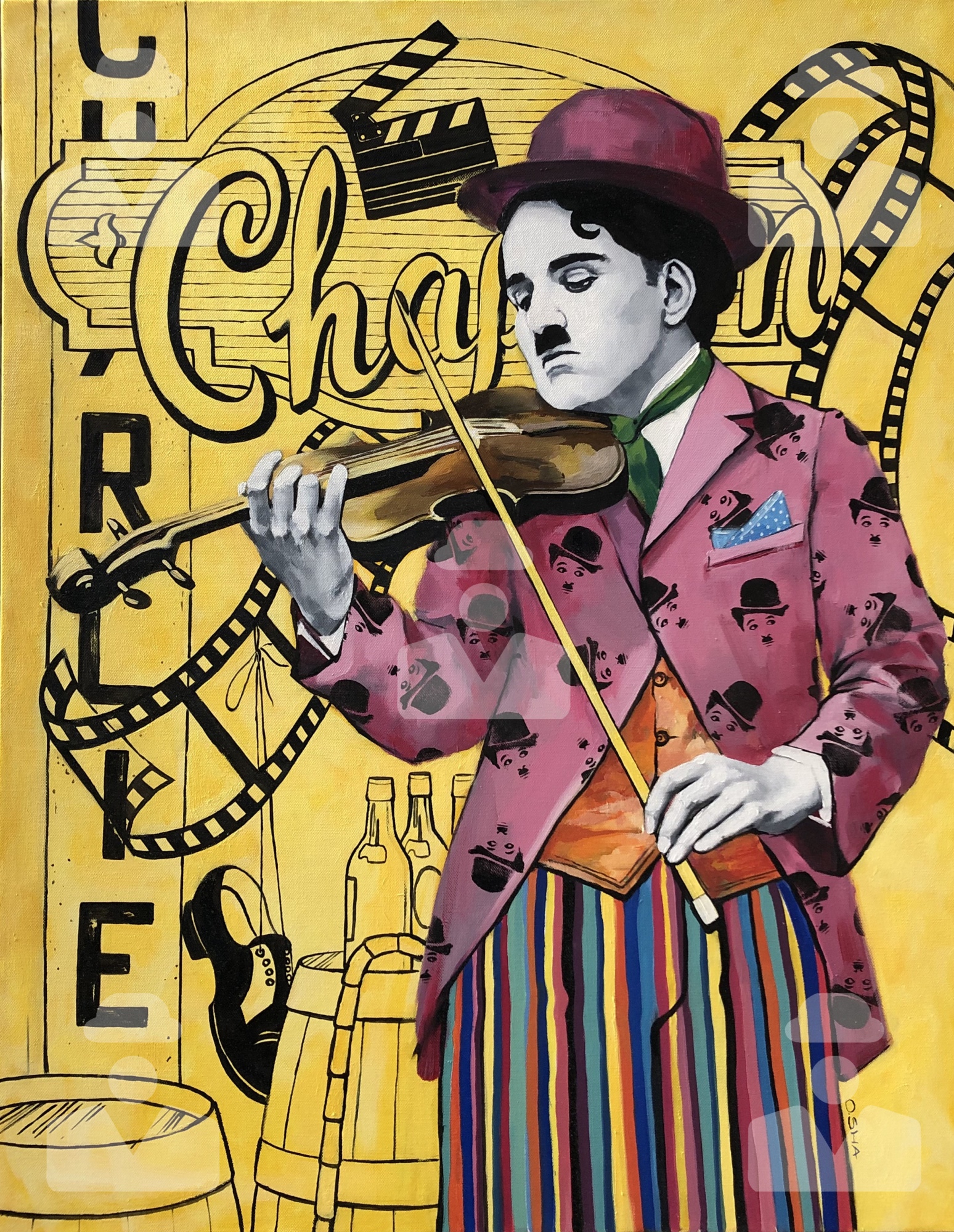 Charlie Chaplin, 6 2021, 70×90 cm by Olga Shatskaya: History