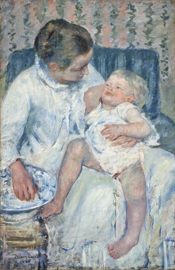 Mary Cassatt. Baby bathing
