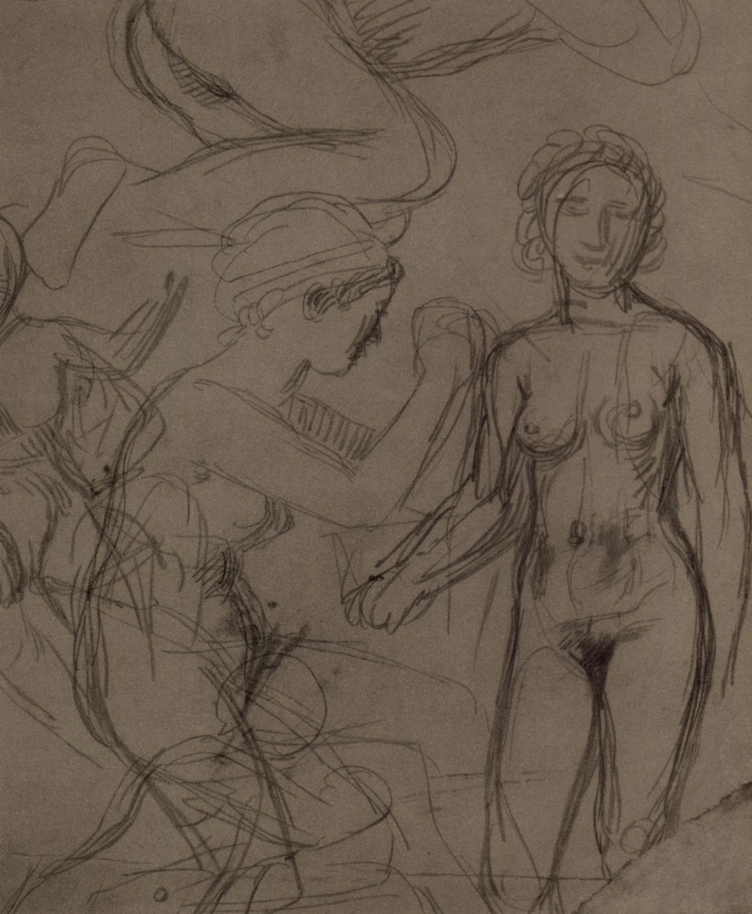 Hans von Mare. The sketches of Nude figures