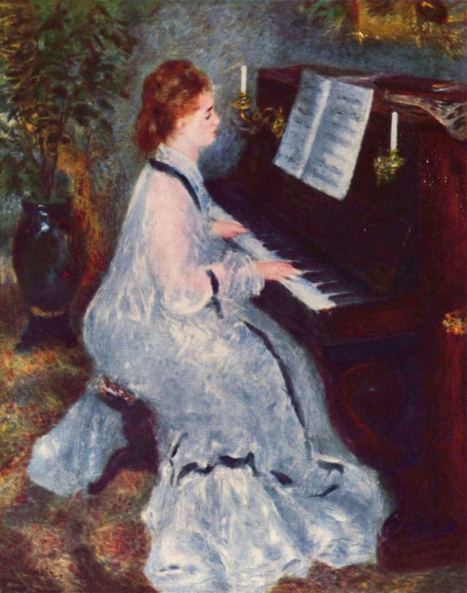 The woman at the piano, 1875, 74×93 cm by Pierre-Auguste Renoir