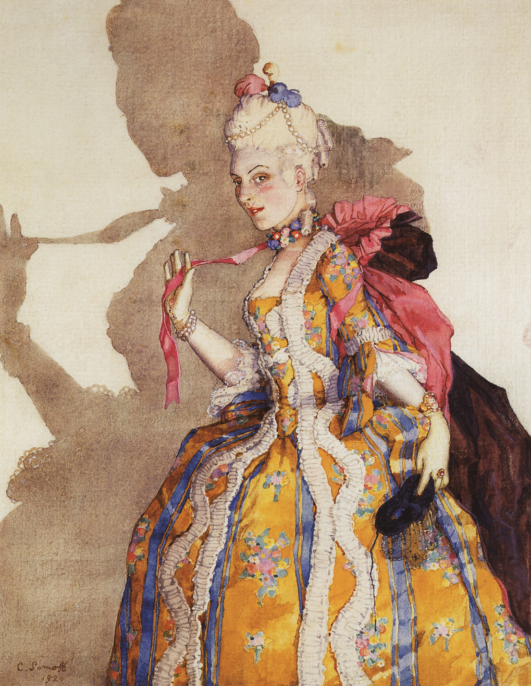 Konstantin Somov. Costume design awnings for T. P. Karsavina (a dance to the music of Mozart)