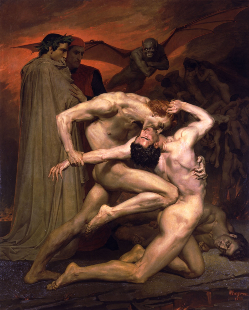 William-Adolphe Bouguereau. Dante e Virgilio all'inferno