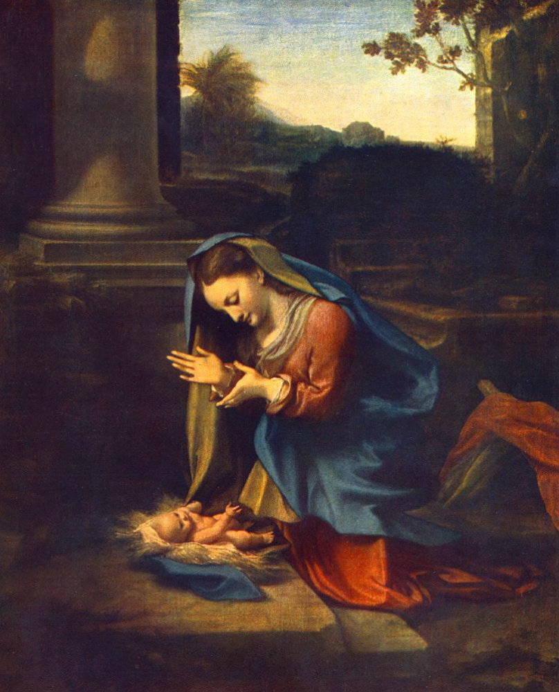 Antonio Correggio. Worship the baby