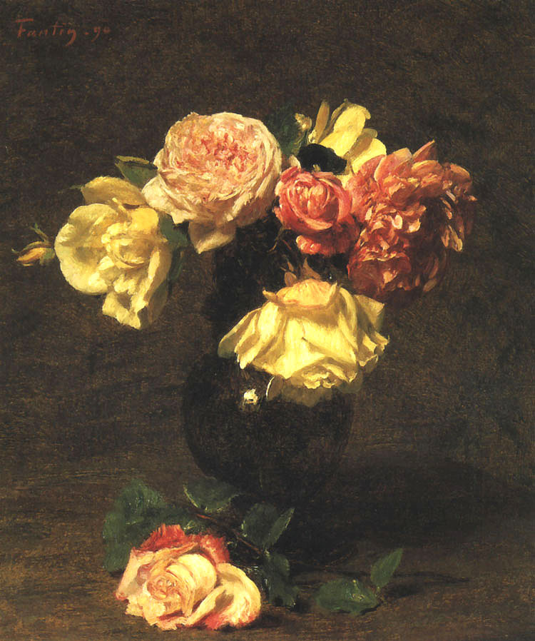 Анри Фантен-Латур. Белые и розовые розы