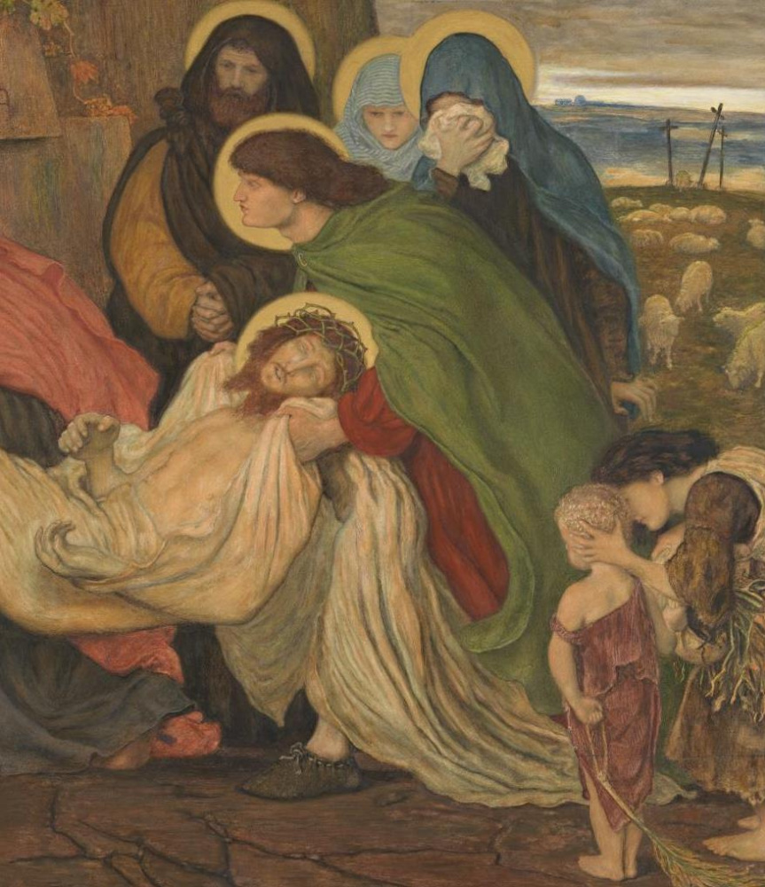 Ford Madox Brown. The burial of Jesus by the apostles. Fragment