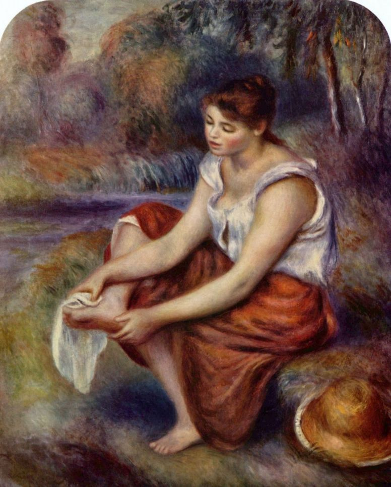 Pierre-Auguste Renoir. The girl, wiping his feet