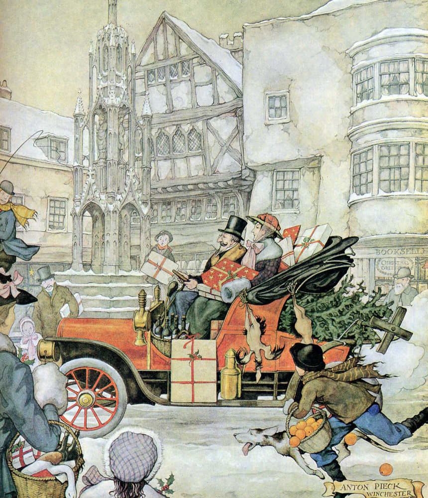 Anton Pieck. City scenes. Before Christmas, Winchester