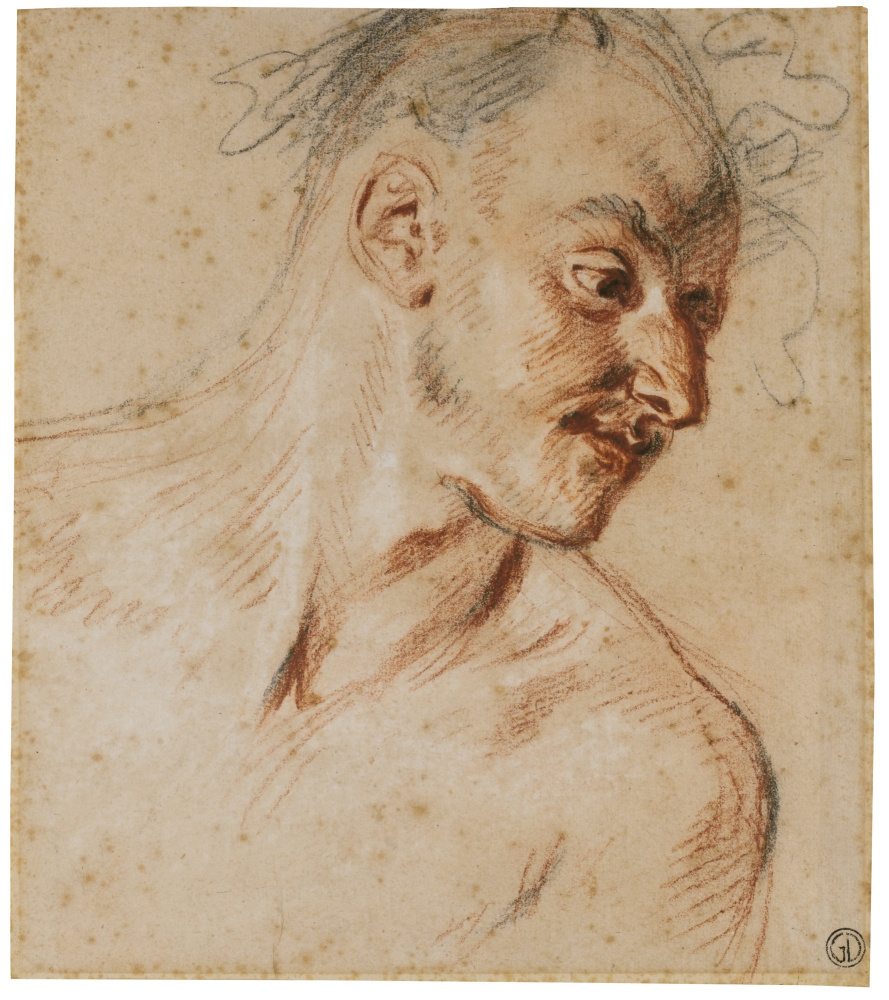Antoine Watteau. A sketch of the head of the Faun